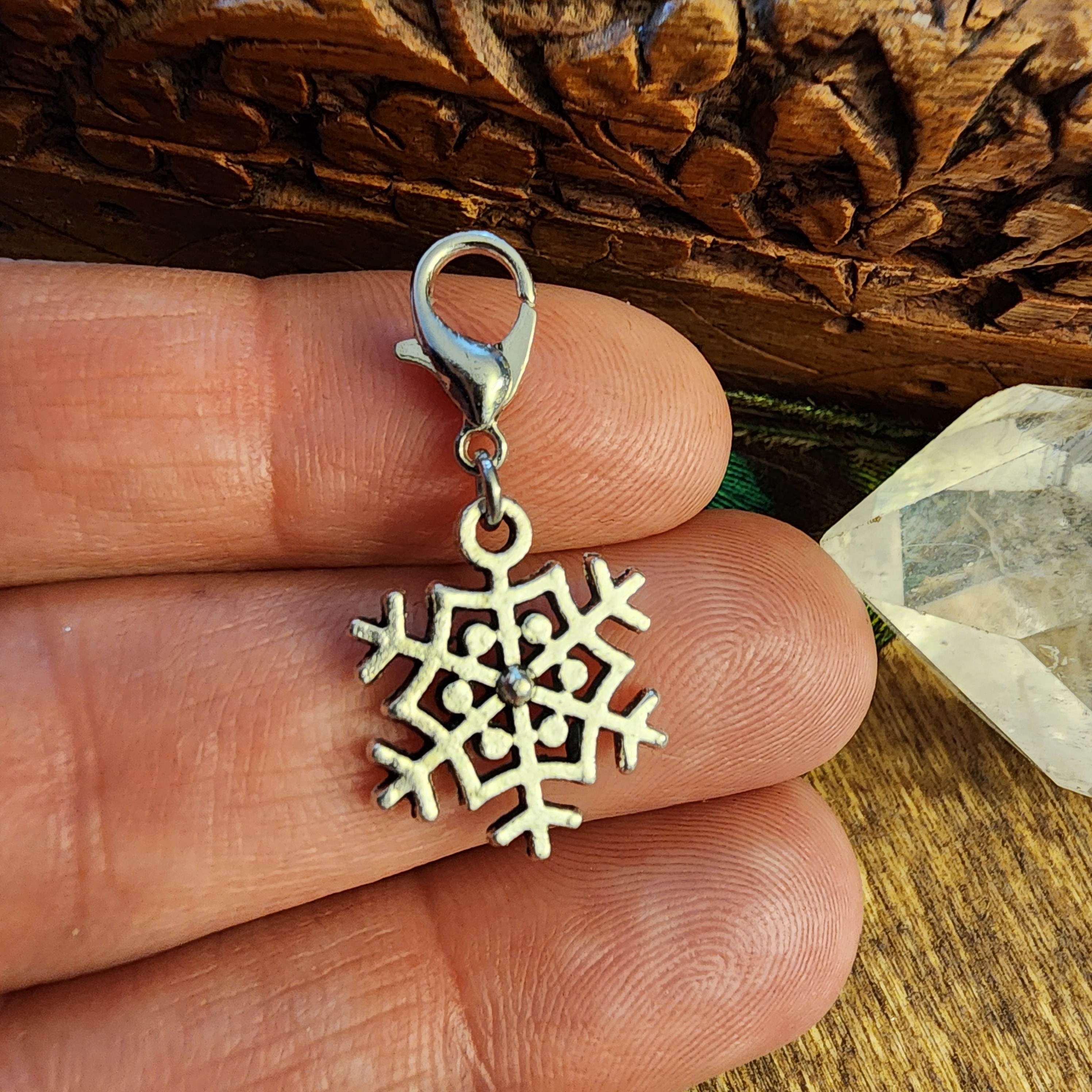Snowflake Charm For Winter Charm Bracelet Snowflake Pendant White Elephant Gift